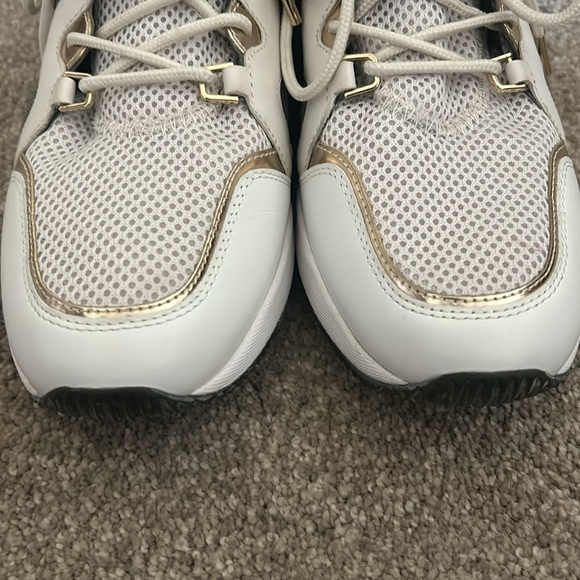 Michael Kors Mesh Sage and Gold Platform Sneakers Size 10 - Picture 4 of 12